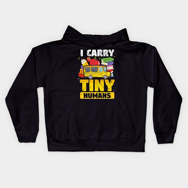 Bus Driver School Bus Kids Hoodie by Caskara